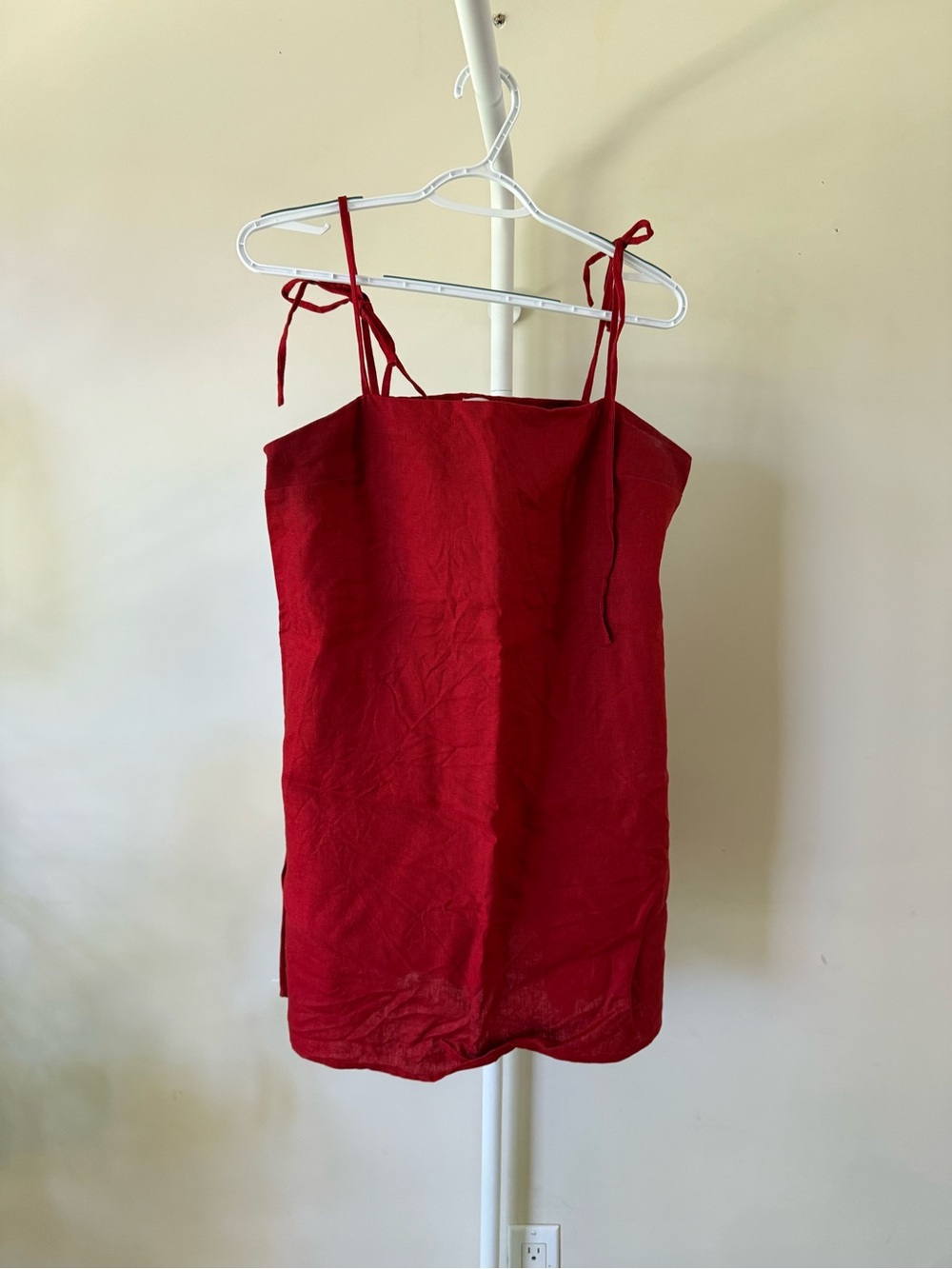 Reformation Aubree Linen Dress Sun-dried Tomato Red Large - Picture 3 of 3